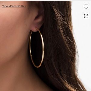 Italian Gold 50.0mm Continuous Tube Hoop Earrings in 14K Gold - NWT